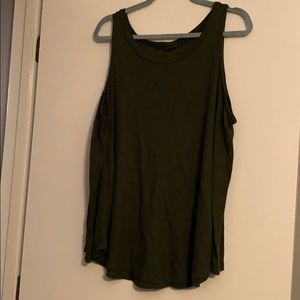 Dark Olive waffle knit light top